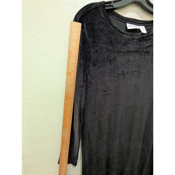 Private Edition By Chico's Vintage Velvet Long Dress Women's‎ Size 2 Black Maxi - Picture 3 of 9